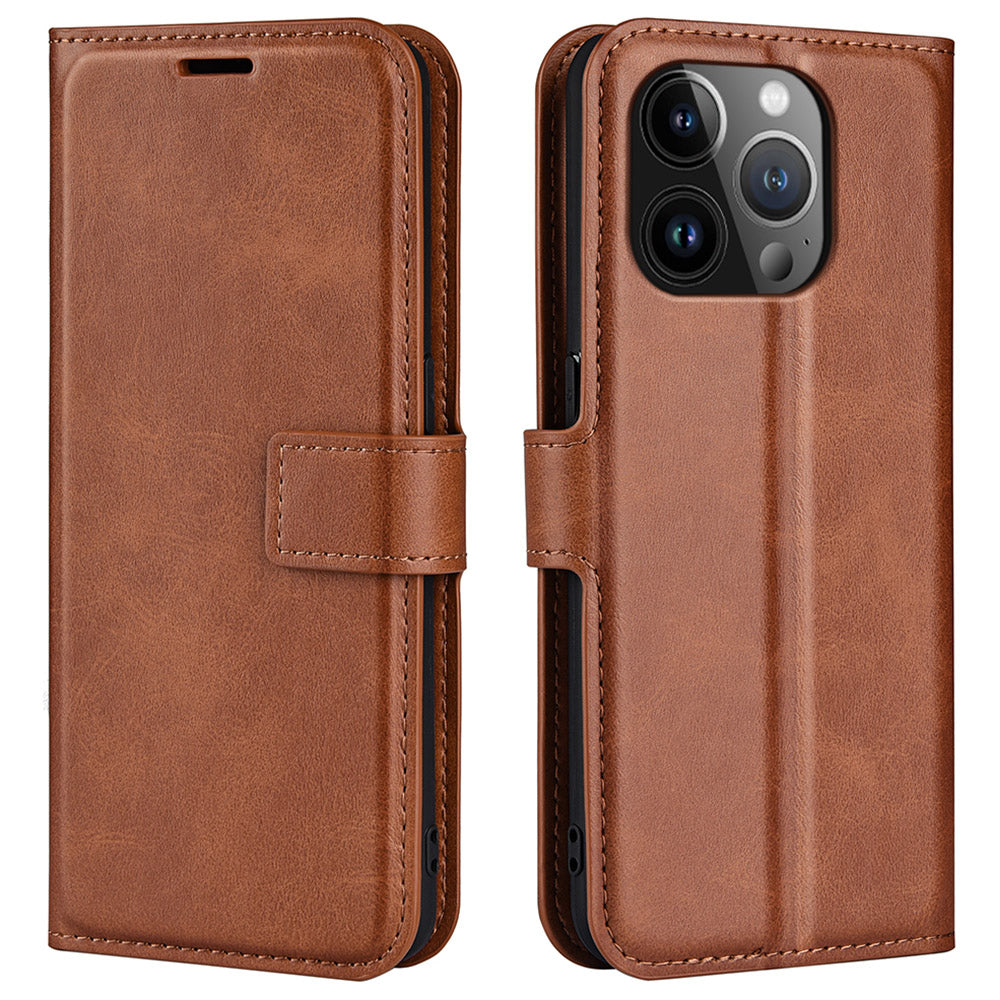 Til iPhone 15 Pro Max Calf Texture Lædercover Firkantet Magnetisk lukning Stand Pung Telefon Etui Til iPhone 15 Pro Max Calf Texture Lædercover Firkantet Magnetisk lukning Stand Pung Telefon Etui